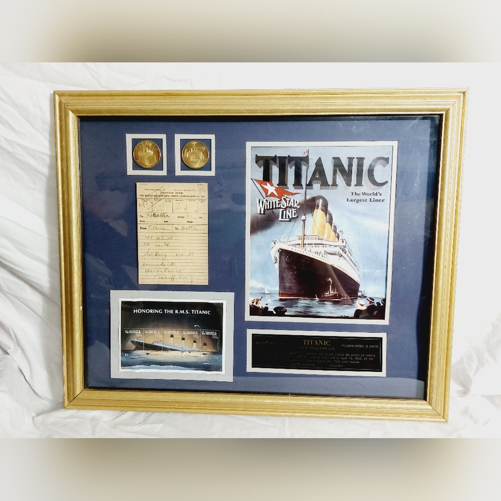 Vintage Limited Edition Titanic Framed Memorabilia Collector's Gold Inc. RARE